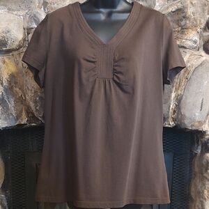 St. John's Bay Chocolate Brown Short Sleeve Top